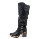 Sun Stone Women Viviaan Buckle Detailed Knee High Boot